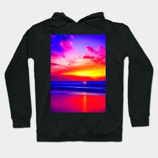 EYECATCHING OCEAN SUNSET PURPLE HUED Hoodie